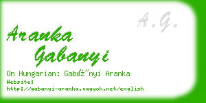 aranka gabanyi business card